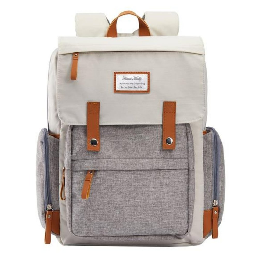 Diaper Bag Backpack Large Multifunction Travel Baby Bag for Mom Dad Cream White